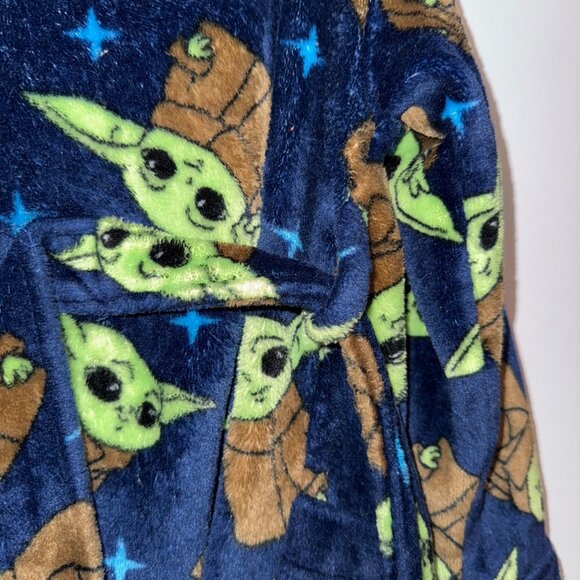 Star Wars Kids Bathrobe Grogu Baby Yoda Design  Size 4/5 Blue/Brown - Picture 7 of 7